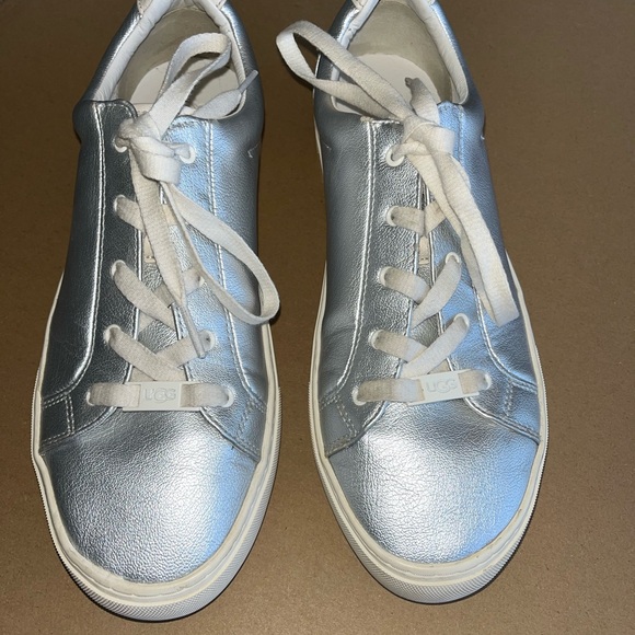 Final Price! UGG Women's Zilo Metallic Silver Sneakers - Picture 2 of 11